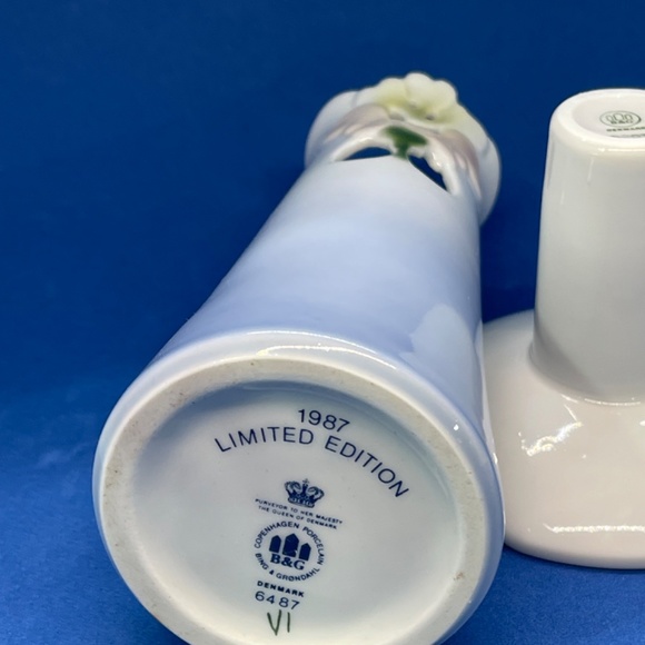 Bing & Grondahl 1987 Copenhagen Porcelain Floral Candle Holder/Vase Combo LTD ED - Picture 6 of 8